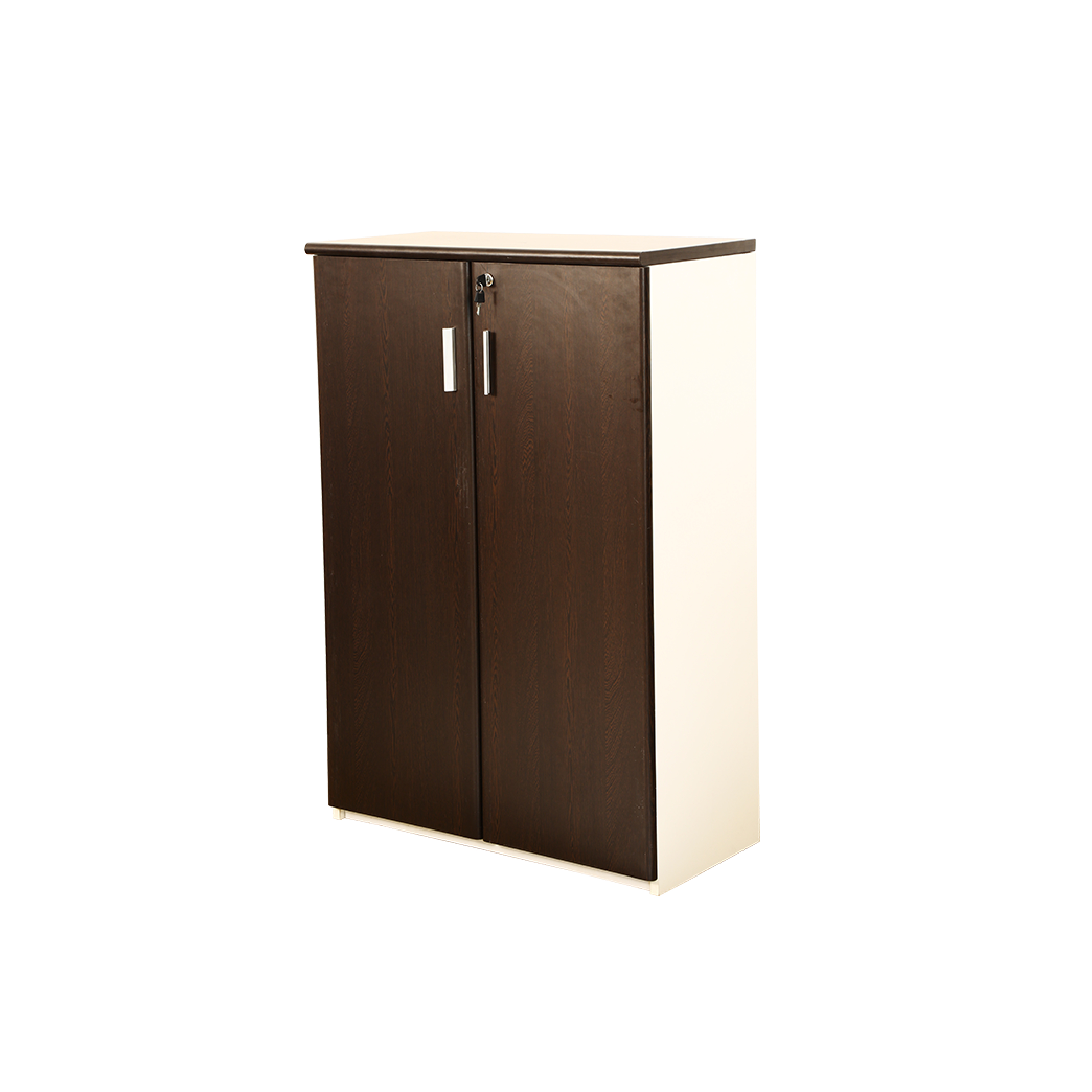 Flash - 800mm X 400mm X 1200mm H, Wenge And Frosty White Finish, 3 Compartment Cupboard With Swing Doors