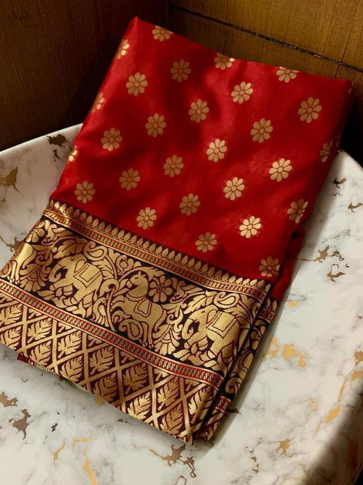 Silk Saree - Beautiful Rich Pallu With All-over Jacquard Work | Multi Color, Traditional Style For Bollywood Fans, Suitable For All Seasons