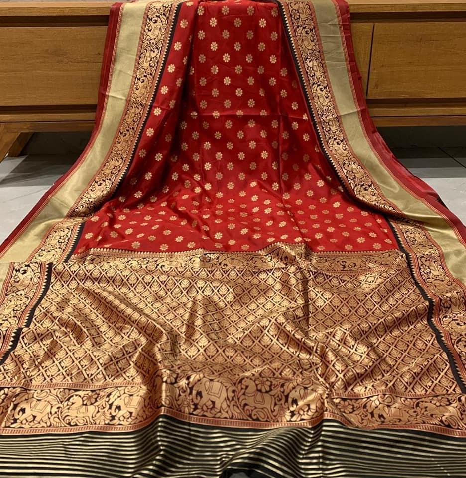 Silk Saree - Beautiful Rich Pallu With All-over Jacquard Work | Multi Color, Traditional Style For Bollywood Fans, Suitable For All Seasons