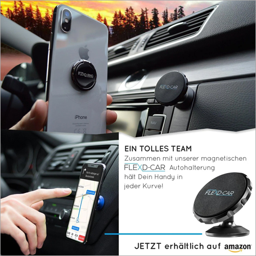 Flexd-ring Hochwertiger Handy Phone Holder Fingerhalter Inkl. 2x Wandhalterung