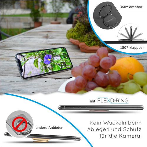 Flexd-ring Hochwertiger Handy Phone Holder Fingerhalter Inkl. 2x Wandhalterung