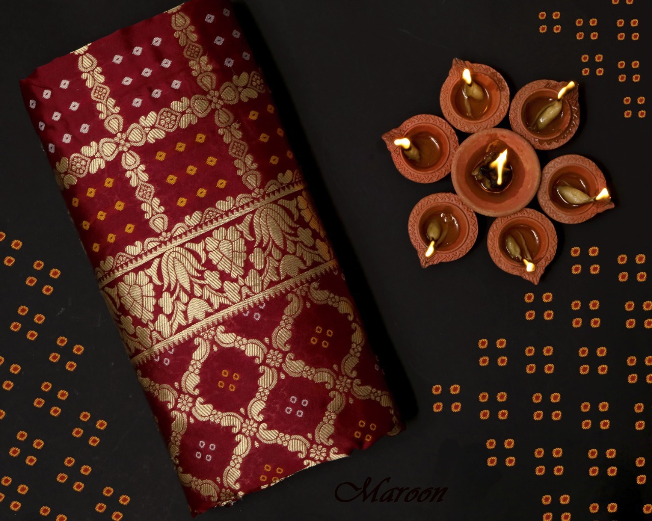 Multi Colour Party Wear Bandhani Saree