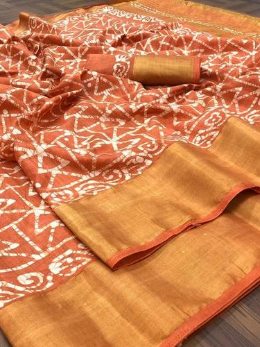 मल्टी लिनन कॉटन साड़ी