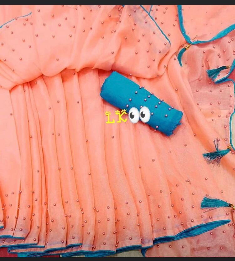 Multy Banglori Silk  Saree With Diamond Work