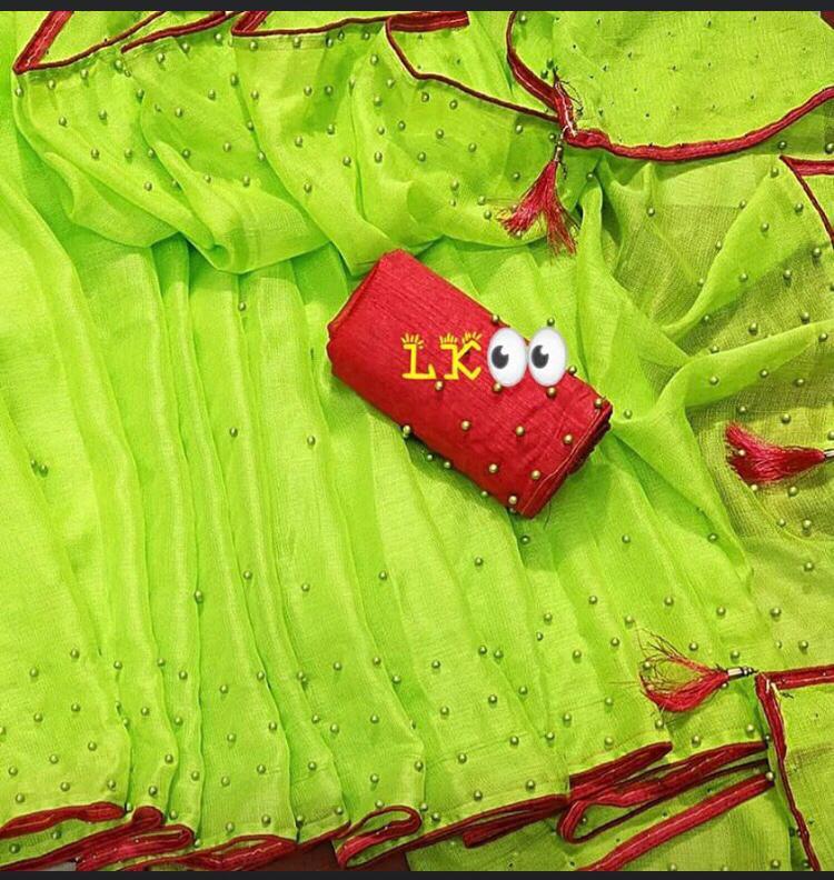 Multy Banglori Silk  Saree With Diamond Work