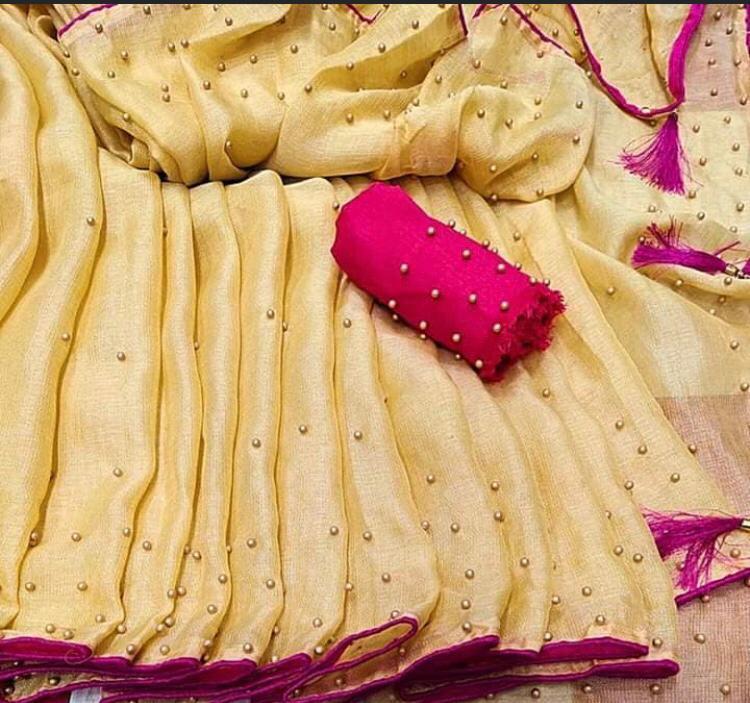 Multy Banglori Silk  Saree With Diamond Work