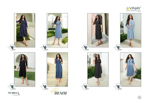 Dry Cleaning Denim Long Western Kurti