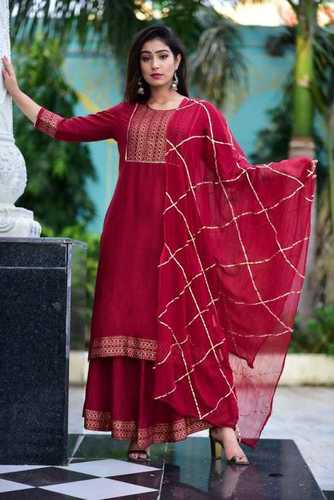 Women's cotton Straight Kurta With Checkered Trouser
