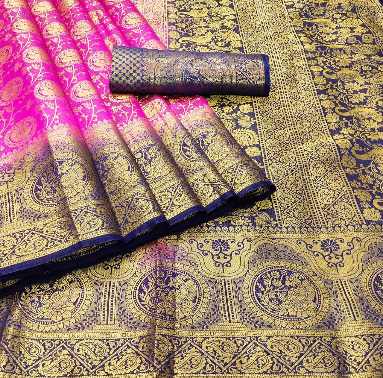 Multi Colour Naylon Broket Silk Saree