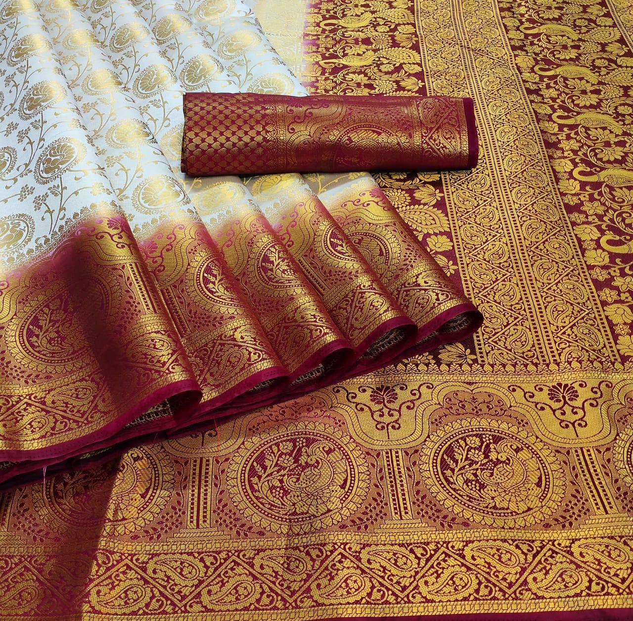 Multi Colour Naylon Broket Silk Saree