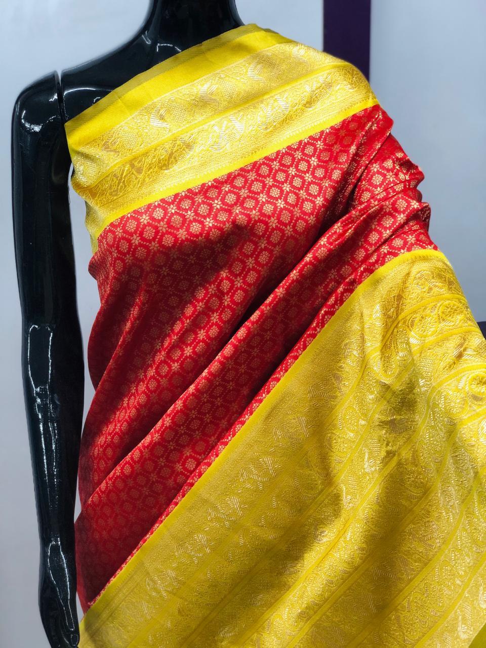 Multi Colour Ladies Kanchi Kora Silk Saree