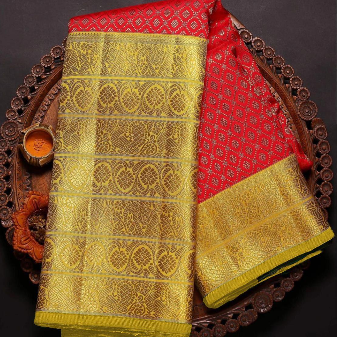 Multi Colour Ladies Kanchi Kora Silk Saree