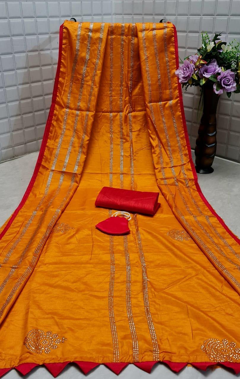 Multy Banglori Silk Saree With Mask
