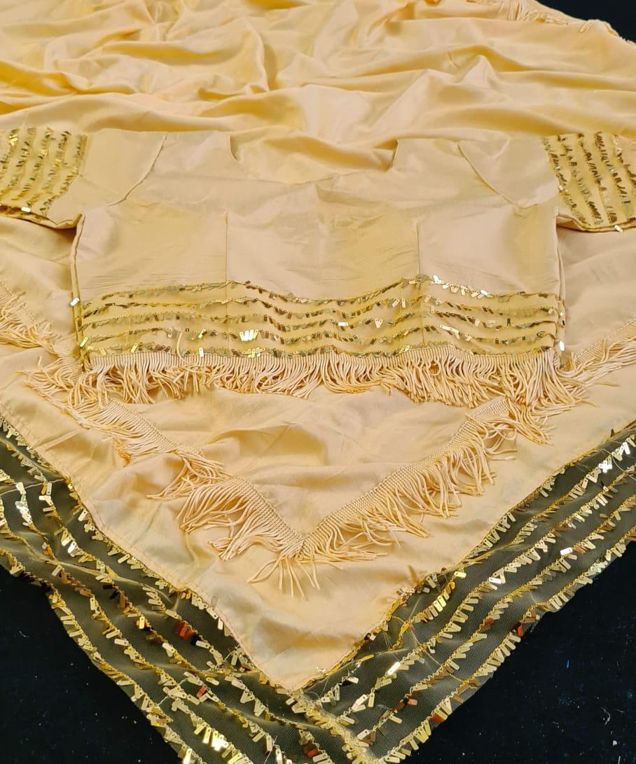 Multy Dolla Silk Saree With Sequnce Border And Desegner Jalar
