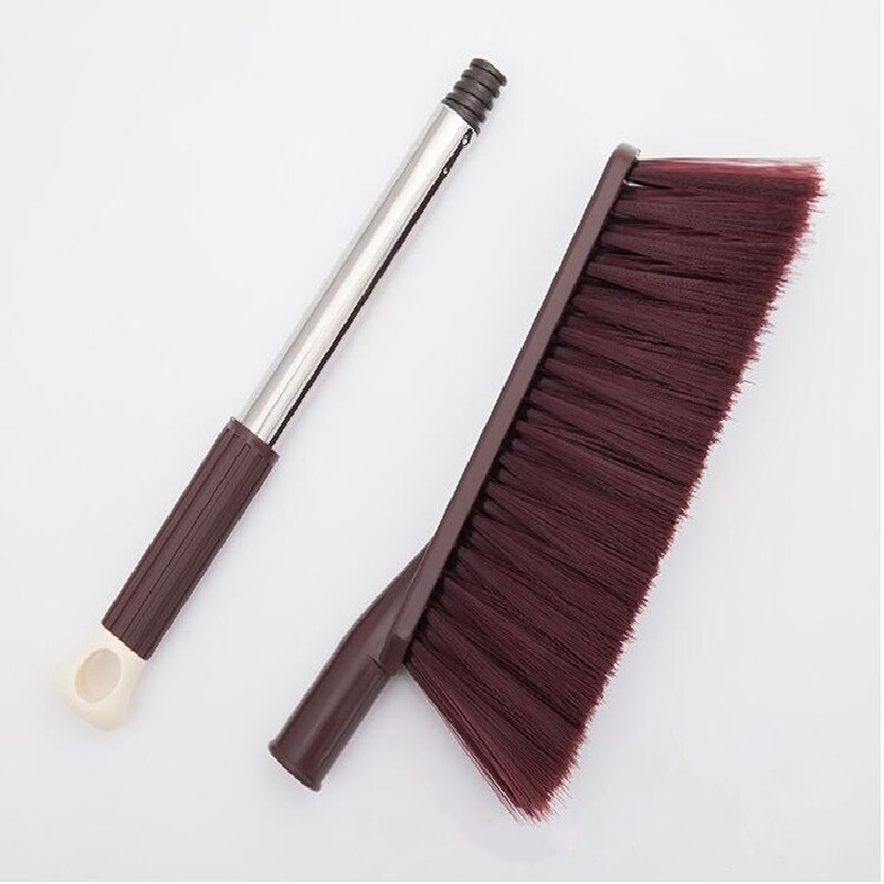 Long Handle Cleaning Brush - Plastic & Stainless Steel Handle, 44.5x4.6x9 Cm Dimensions | Synthetic Fiber, Ideal For Vehicle Cleaning