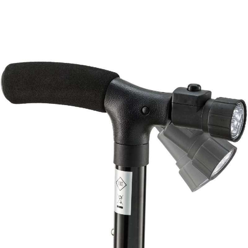 Trusty Cane Led Walking Stick - Aluminium Alloy, 18 X 3.5 X 86.5 Cm | Black, 1 Kg, Designed For Stability, Endurance, And Safety