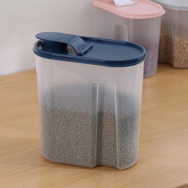 2600 Ml Plastic Cereal Dispenser - Plastic Material, 19x11x21.5 Cm Size | Versatile Kitchen Storage Container With Random Shade