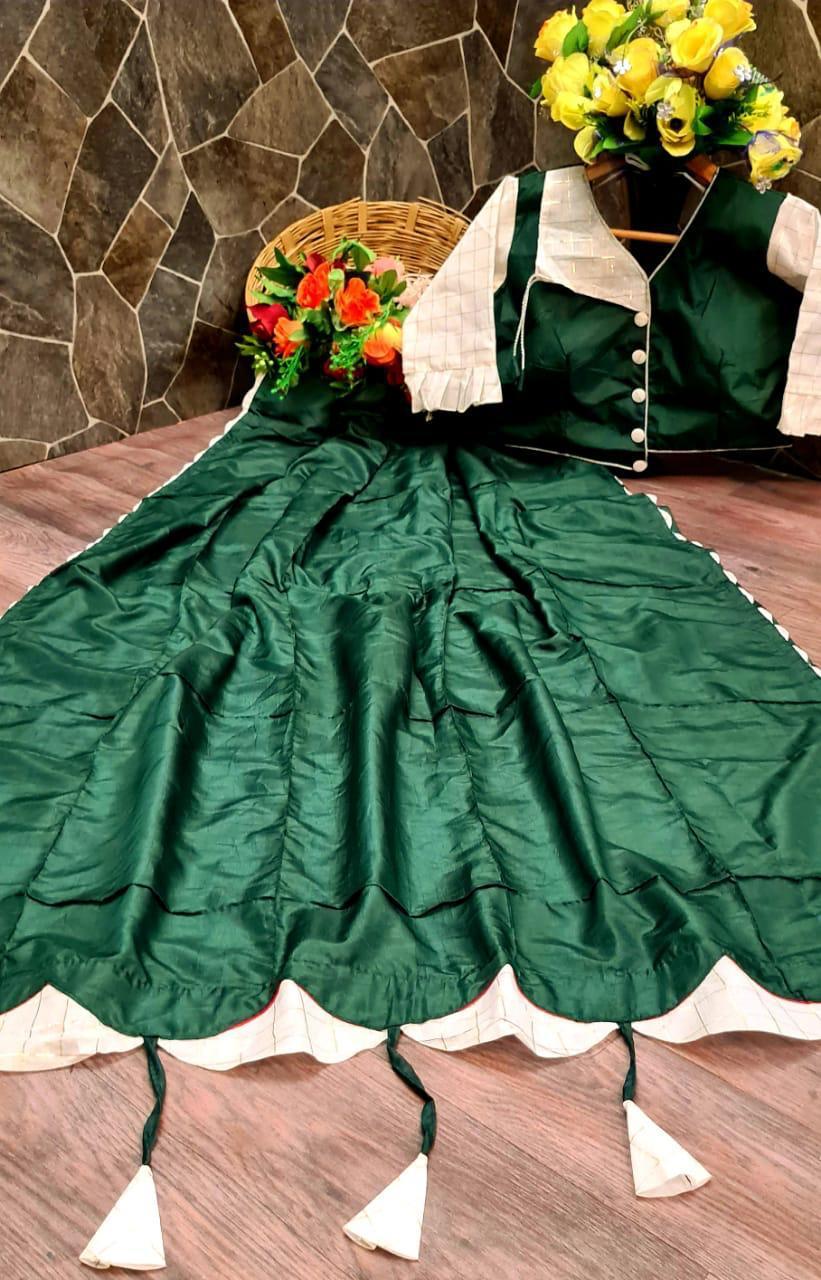 Dolla Silk Saree - Kaju Katli Design With Nagin Border, Multicolor Art Silk For Party Wear All Seasons