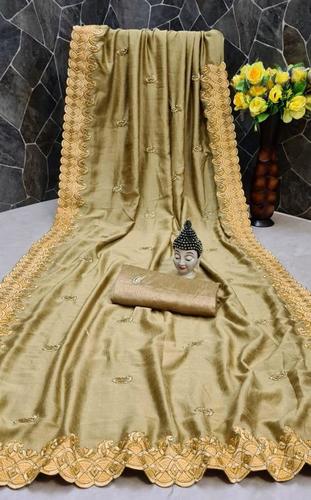 Multy Vichatra Two Tone Saree With Embroidery