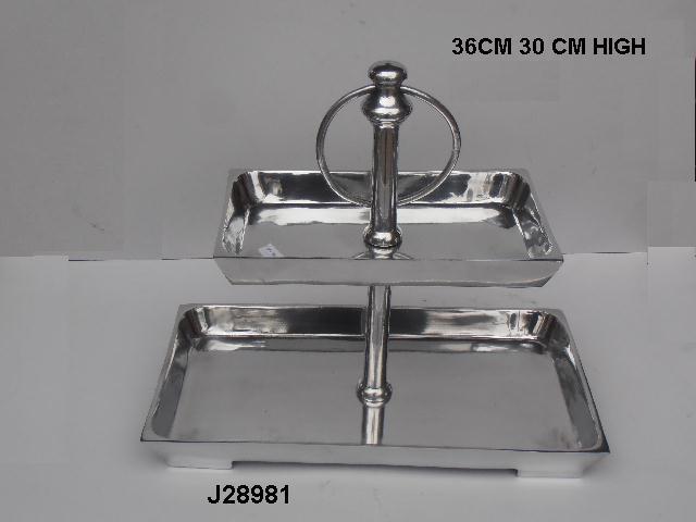 Aluminum Cake Stand - 36x30 Cm, Mirror Polished Finish For Home And Wedding Decoration