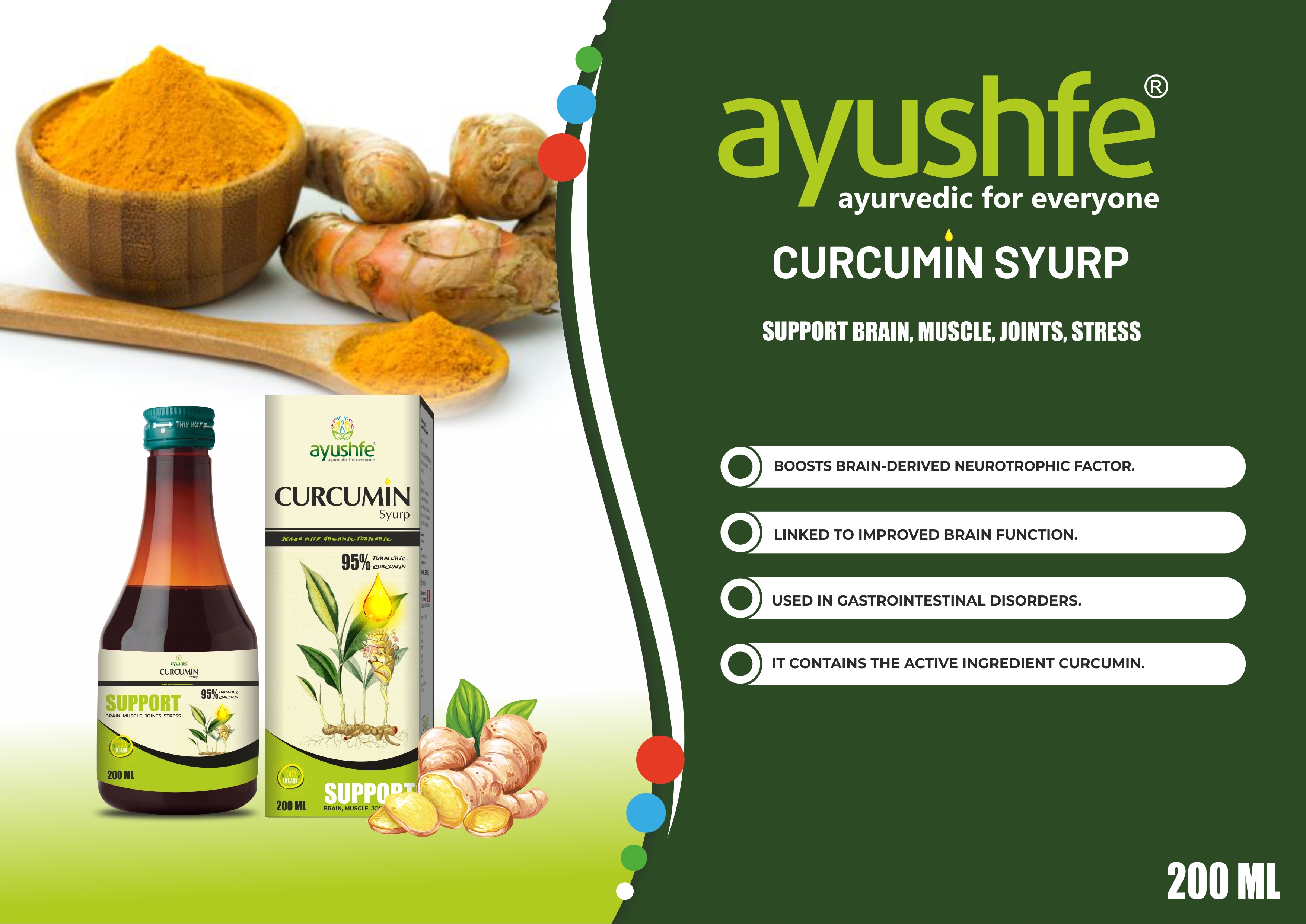 Ayushfe Curcumin Syrup - Age Group: For Adults