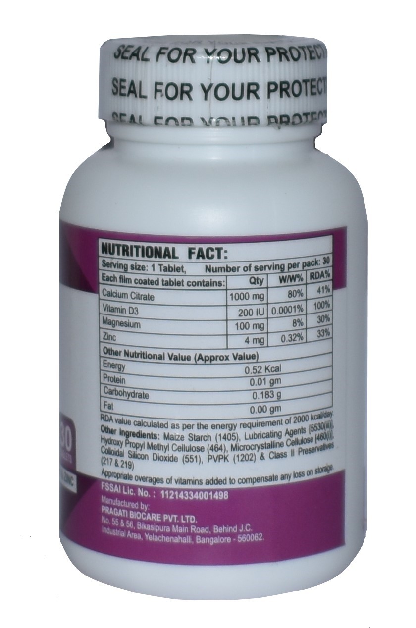 Calcium Tablets - White Tablets With Vitamin D3, Magnesium, And Zinc | Designed For Enhanced Bone Density And Boosted Immunity