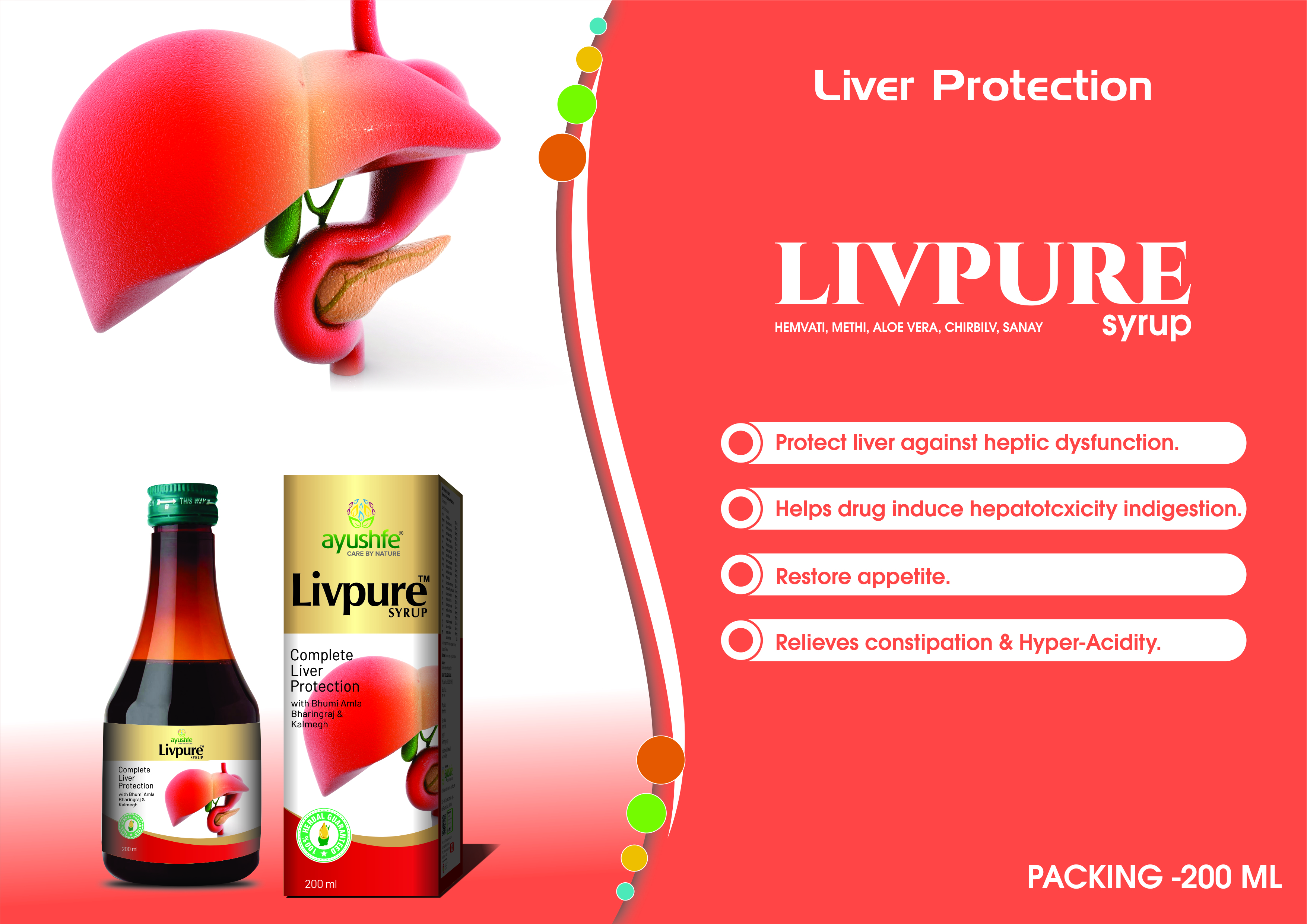 Truworth Livpure Syrup - Herbal Liver Protection Formula For All Ages | Restores Appetite, Relieves Indigestion & Hyperacidity, Supports Healthy Digestion And Constipation Relief