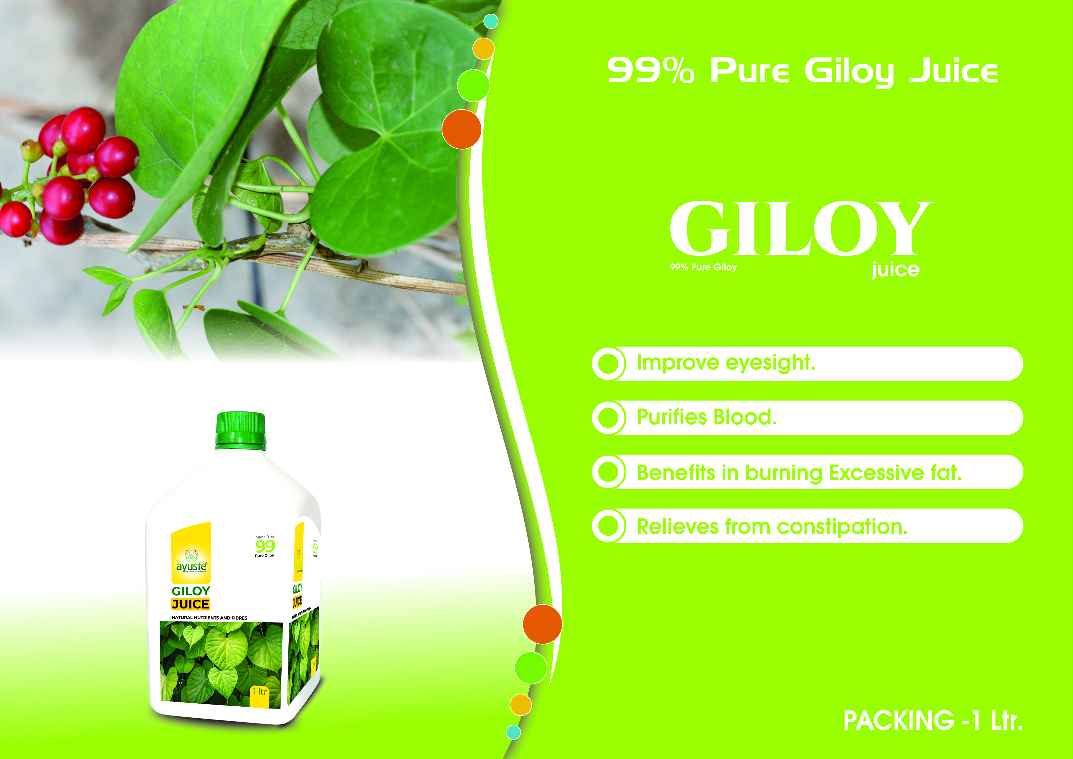Ayushfe Giloy Juice - Age Group: For Children(2-18years)
