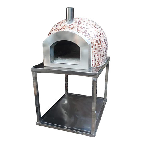 White Mosaic Pizza Oven