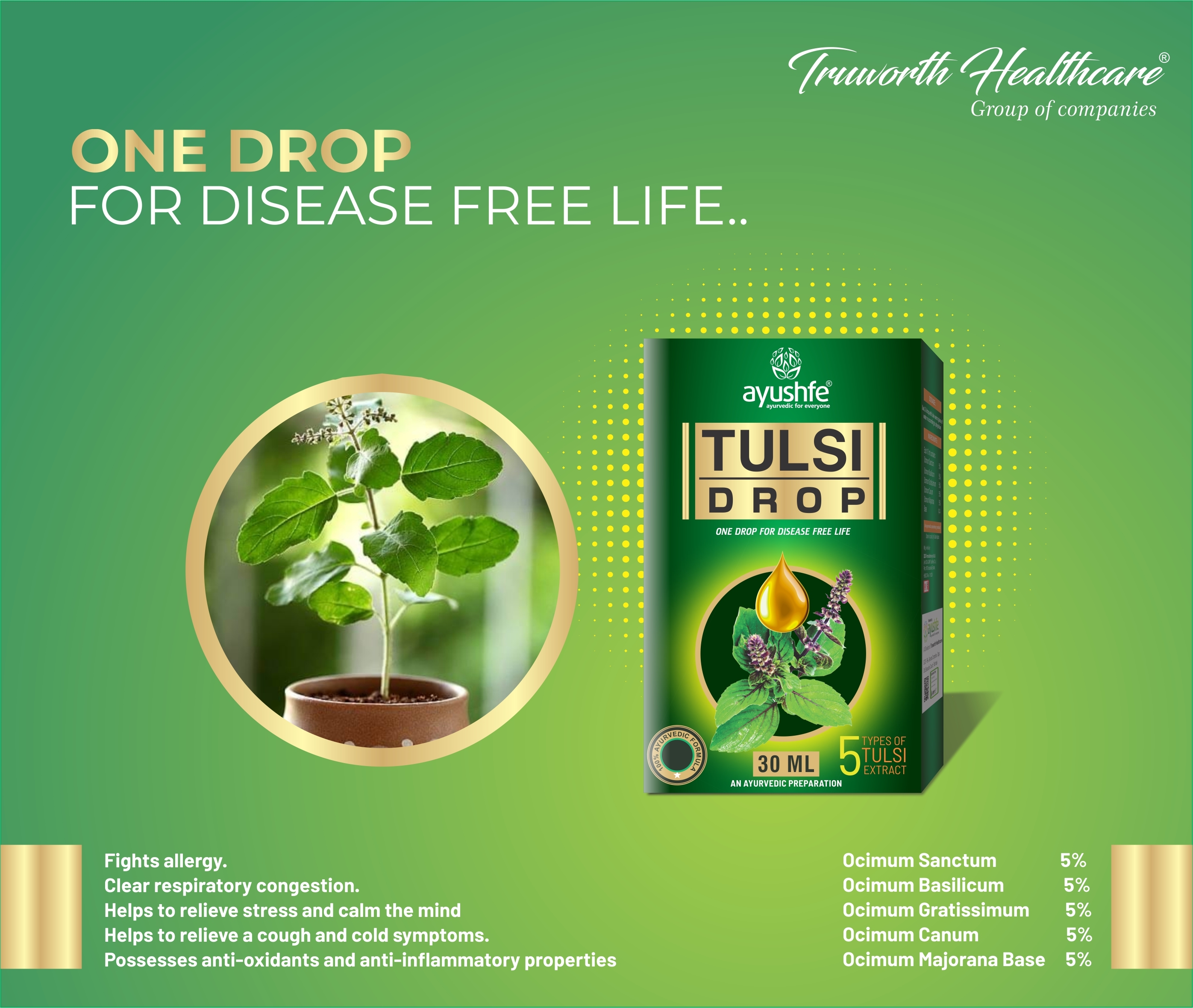 Ayushfe Tulsi Drop - Age Group: Suitable For All Ages