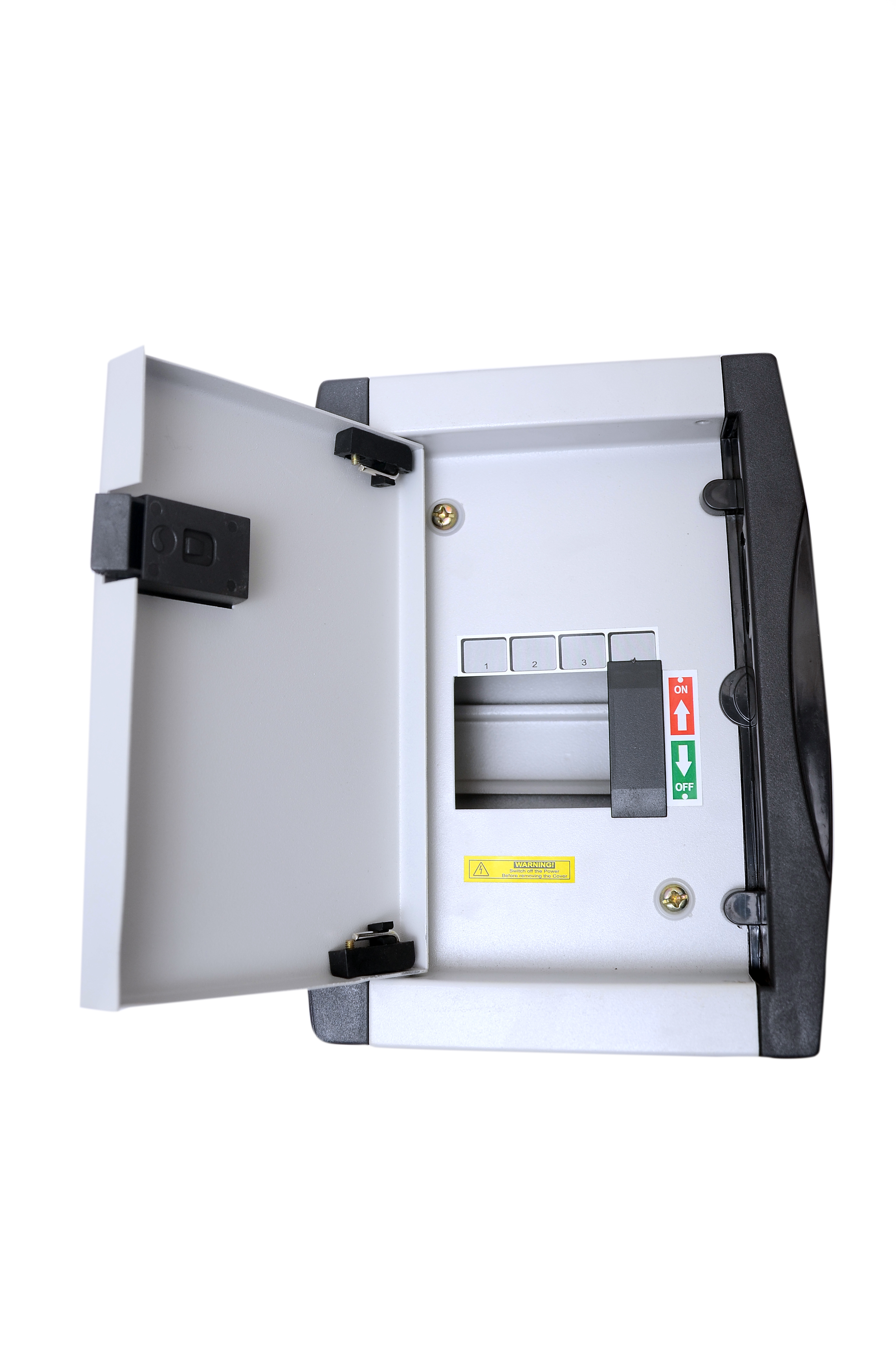 4 Way Mcb Distribution Board - Iron Material, Double Door Design, Havells Grey Color | 100% Accuracy, Painted Surface Treatment, Mcb Box
