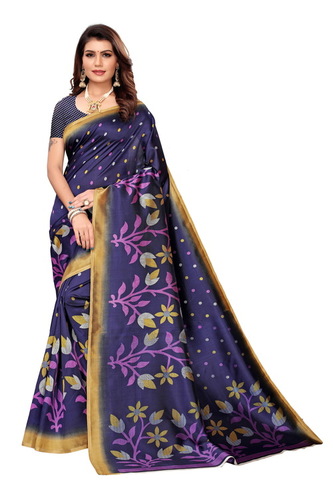 Present New Art Silk Saree - 6 Mtr Fabric, Multy Color, Printed Pattern, Includes Blouse Piece, Perfect for Daily Wear in All Seasons