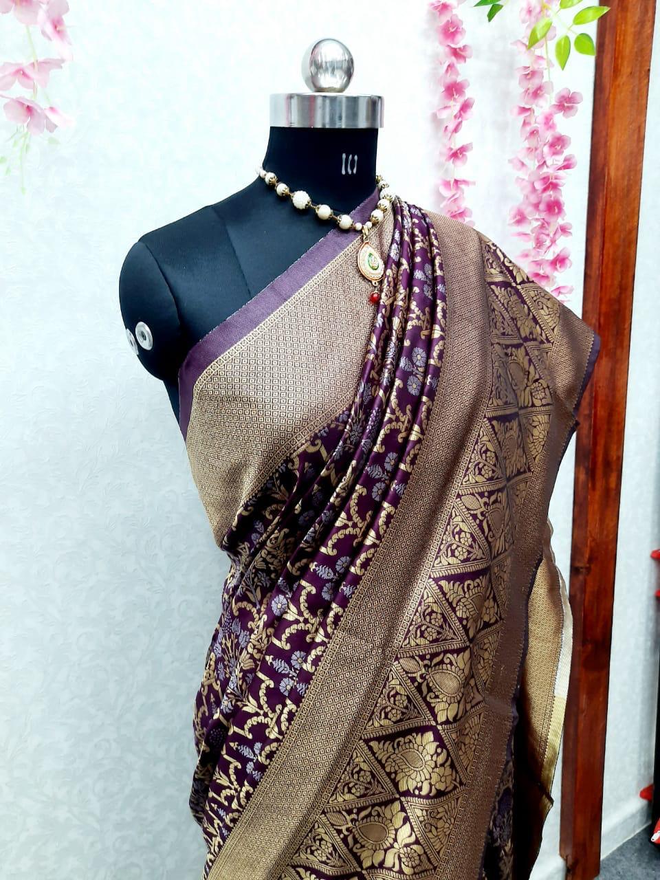 Multi Colour Ladies Banarasi Silk