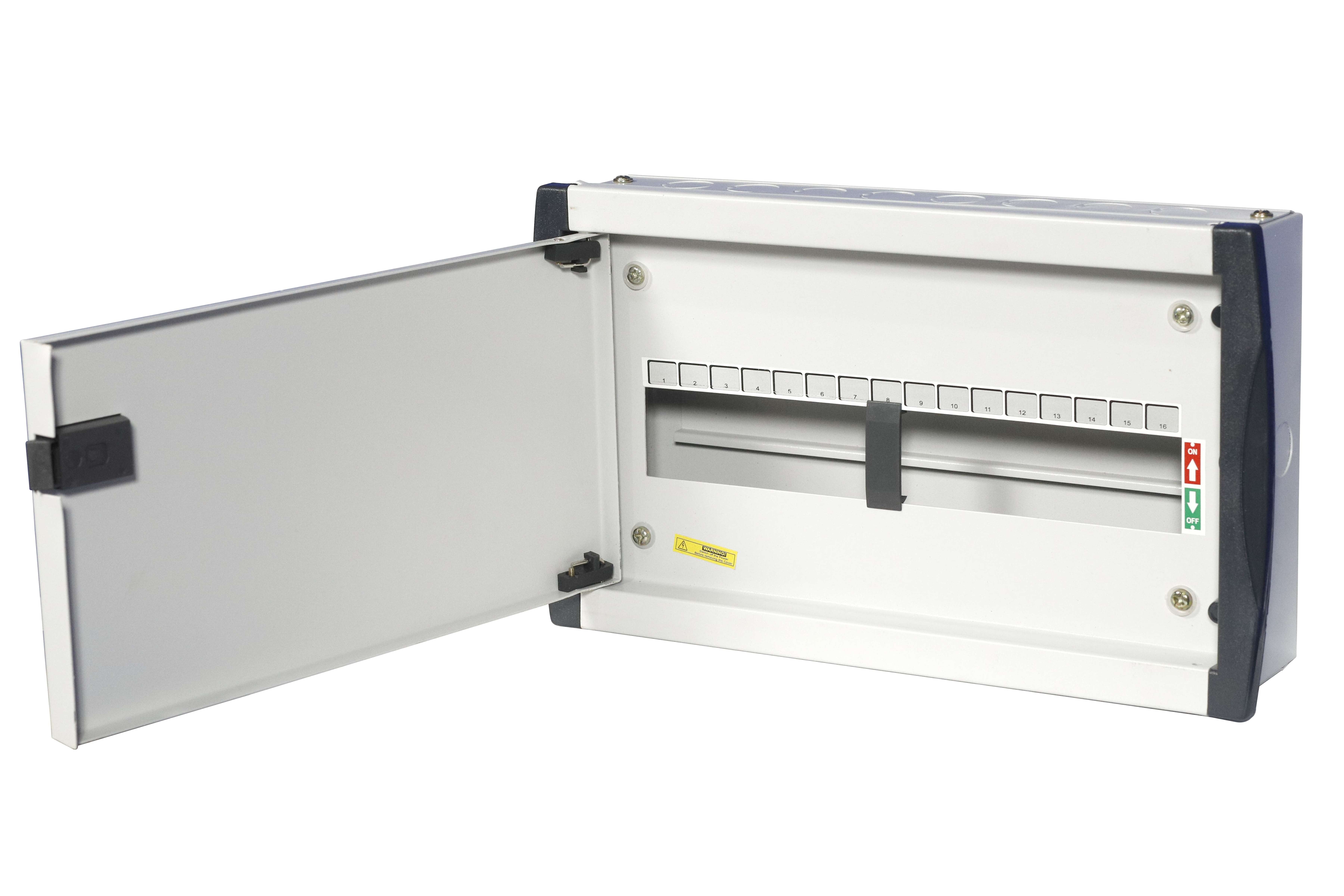 16 Way Double Door Mcb Distribution Board - Iron Material, All Sizes Available, Havells Grey Color | Durable, Corrosion Resistance, Powder Coated Finish