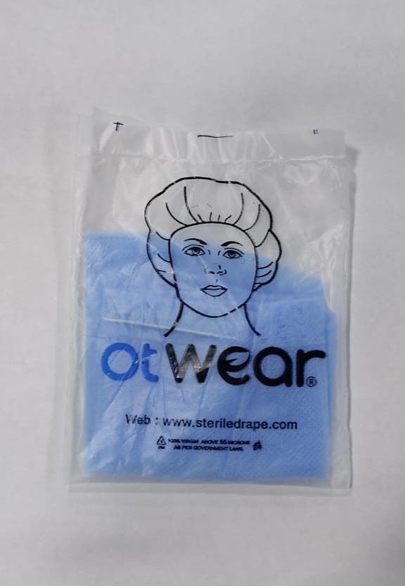 Surgeon Cap Disposable - Non Woven Fabric, 30cm Length | Ultrasonic Sealed, Available In Blue, Green, White, Individual Packing & Sterilization Available