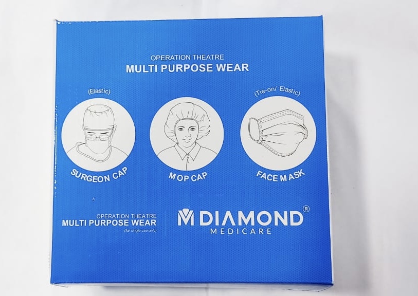 Bouffant Cap Disposable - Non Woven Fabric, 15gsm To 30gsm Thickness | Waterproof, Individual Packing, Ultrasonic Sealed, Available In Blue, Green, White