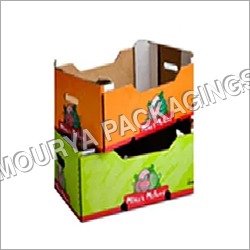 Fruit Packaging Corrugated Box - Corrugated Board, Customized Shape & Size, Multicolor Printed Finish, Rectangle Design | Preventative Packaging, High Dimensional Stability, Dust & Pollutant Resistant
