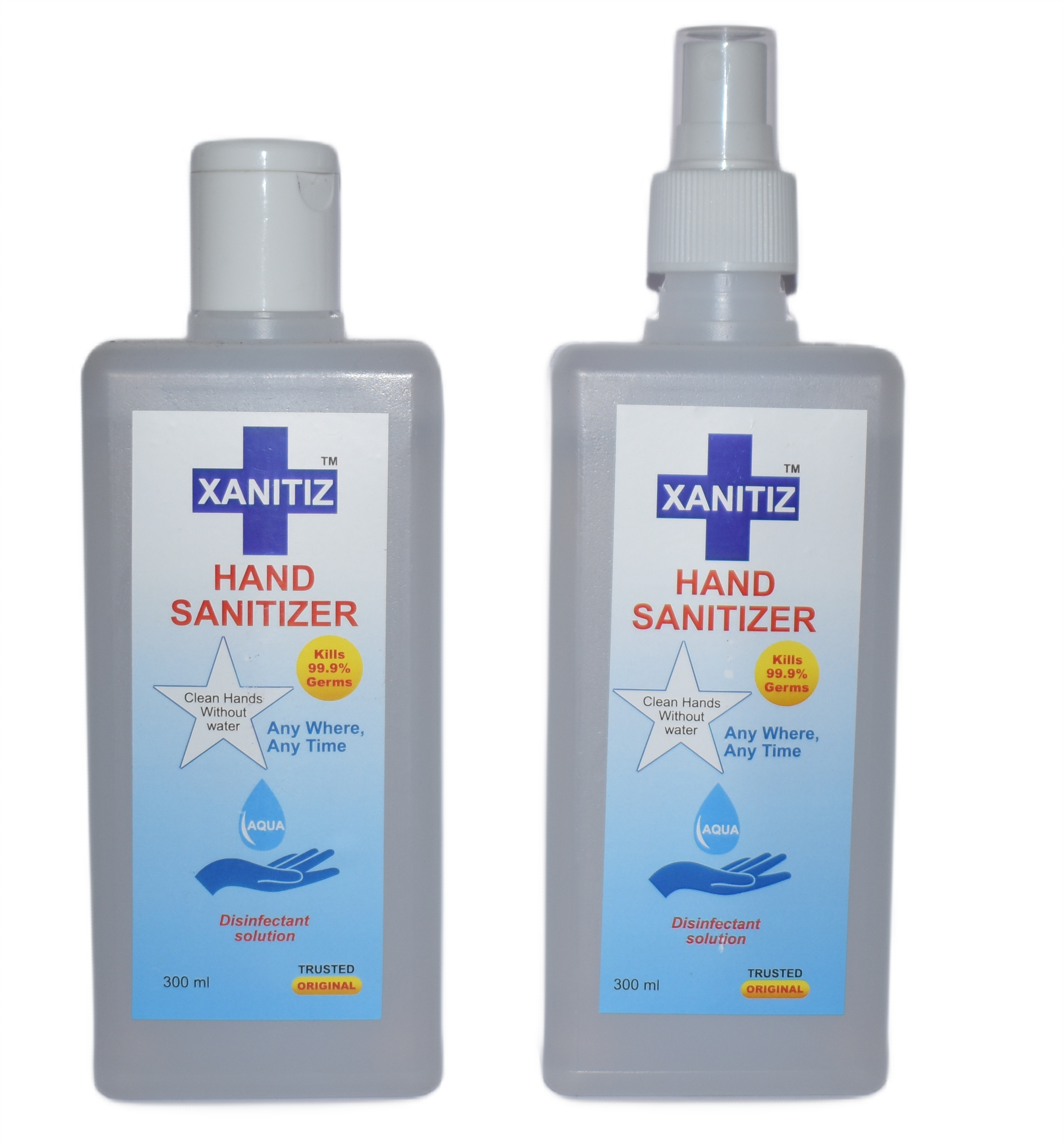 Liquid Hand Sanitizer - Ethanol 80% V/v, Hydrogen Peroxide 0.125% V/v, Glycerol 1.45% V/v, 25 Ml Sea Blue | Anti-bacterial, Fine Mist Spray Cap