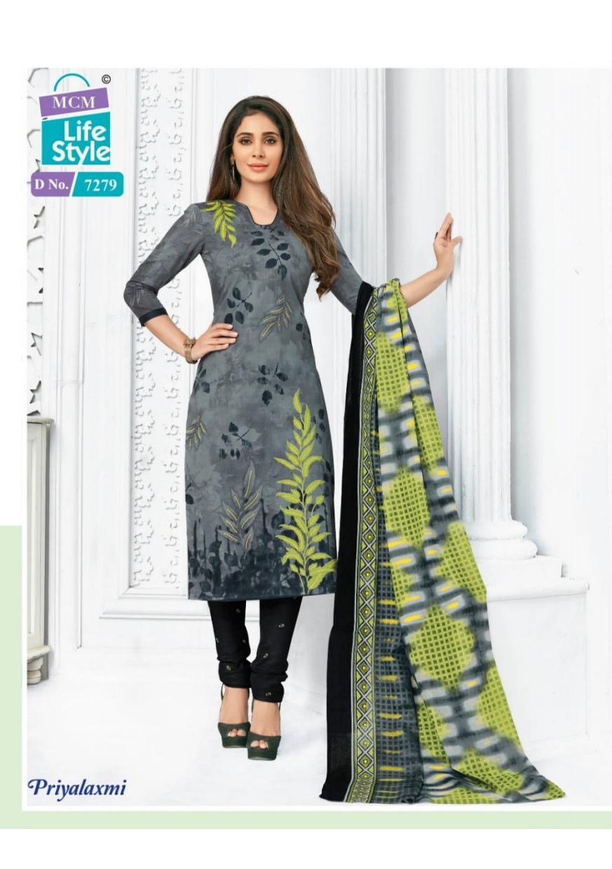 Priyalaxmi Vol 18 Designer Cotton Dress Material - Pure Cotton Top 2.00m, Bottom 2.50m, Dupatta 2.25m | Washable, Quick Dry, Hand Wash, Printed Fabric