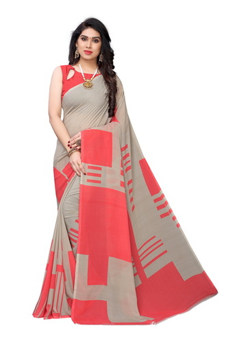 New Georgette Saree - Georgette Fabric, 6.3 Mtr Length With Attached Blouse Piece, Multy Color, Printed Pattern for Daily Wear in All Seasons