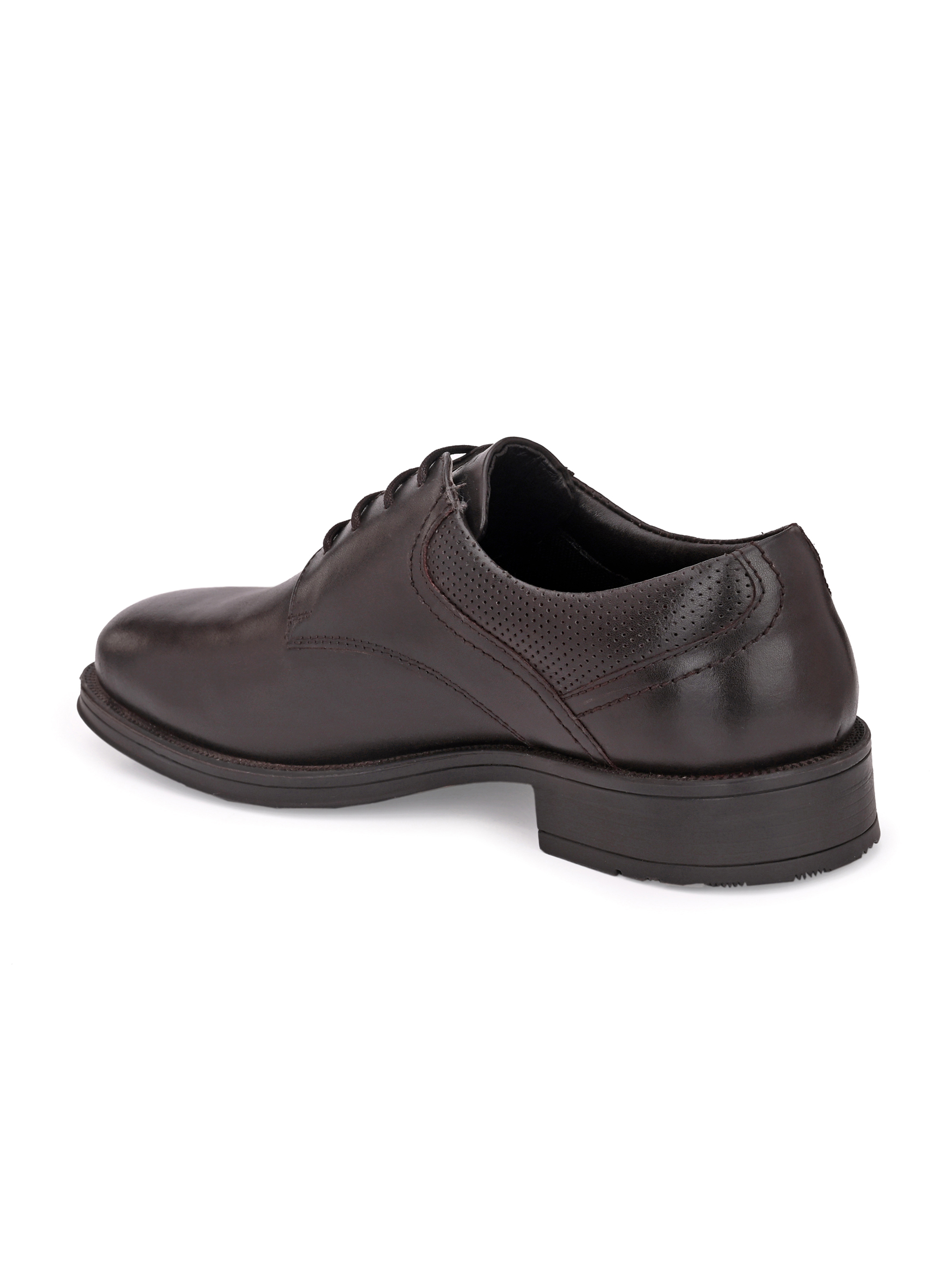 Men Brown Leather Lace Up Formal Shoes