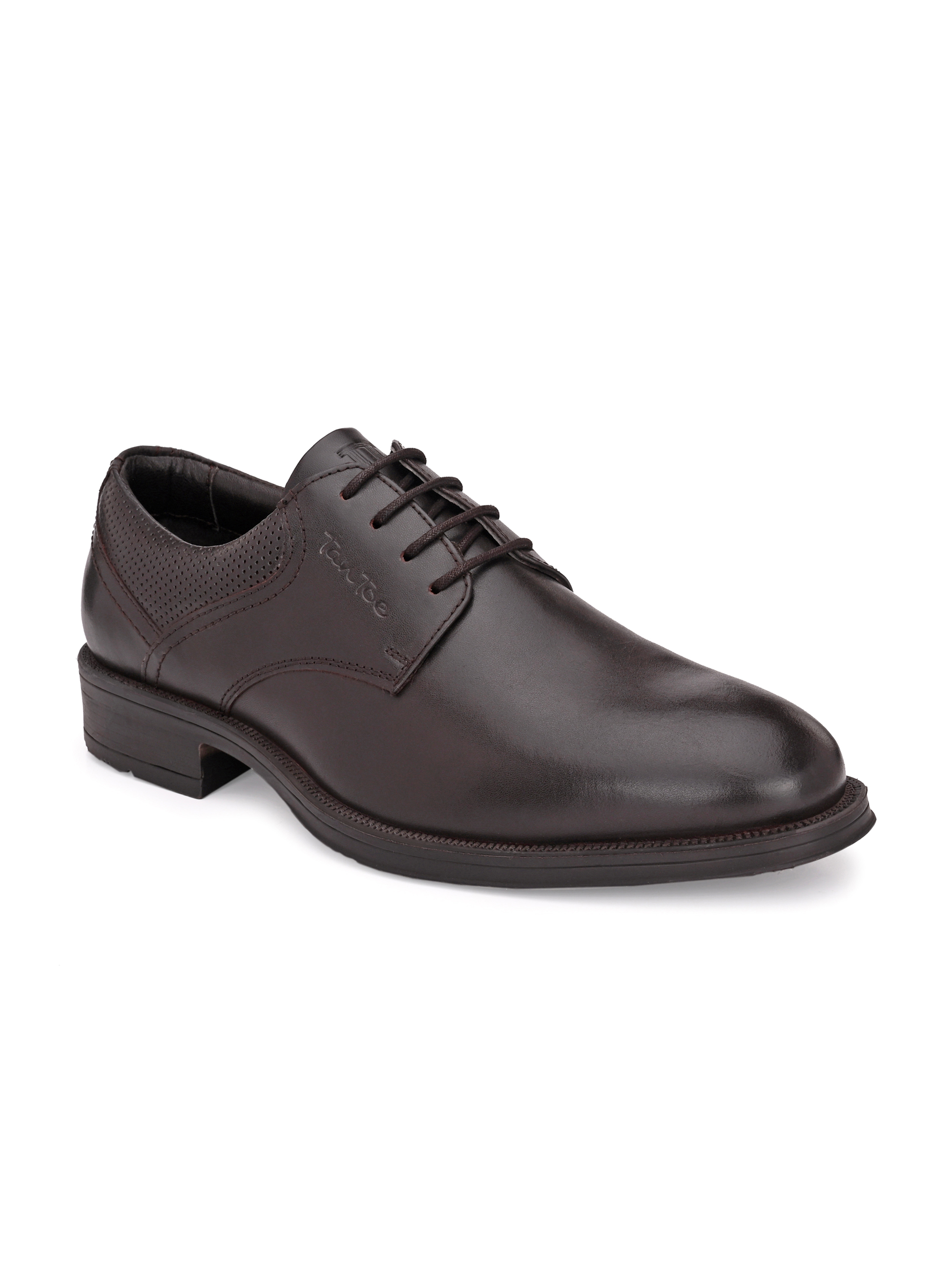 Men Brown Leather Lace Up Formal Shoes