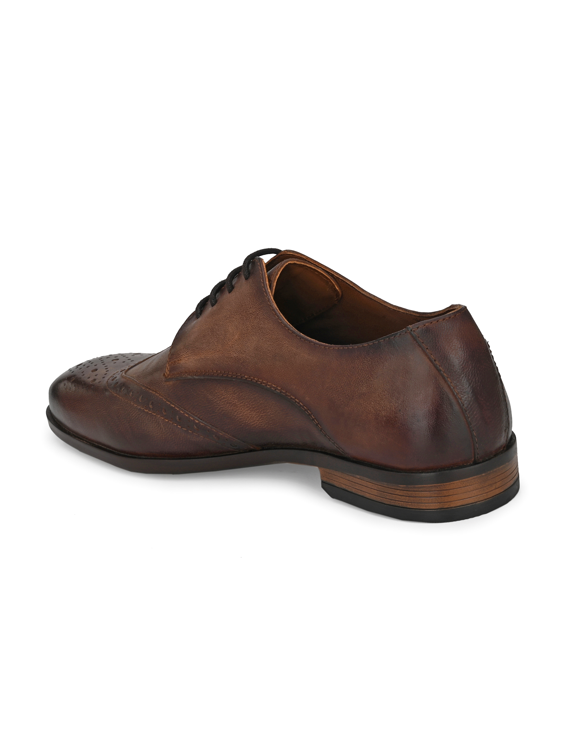 Dry Cleaning Men Brown Leather Semi Formal Shoes