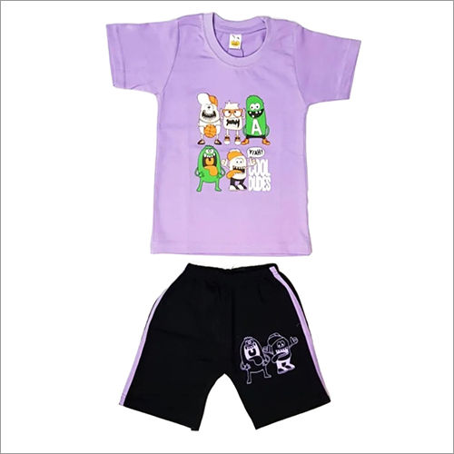 Cotton Purple Color Kids Wear Gender: Boys