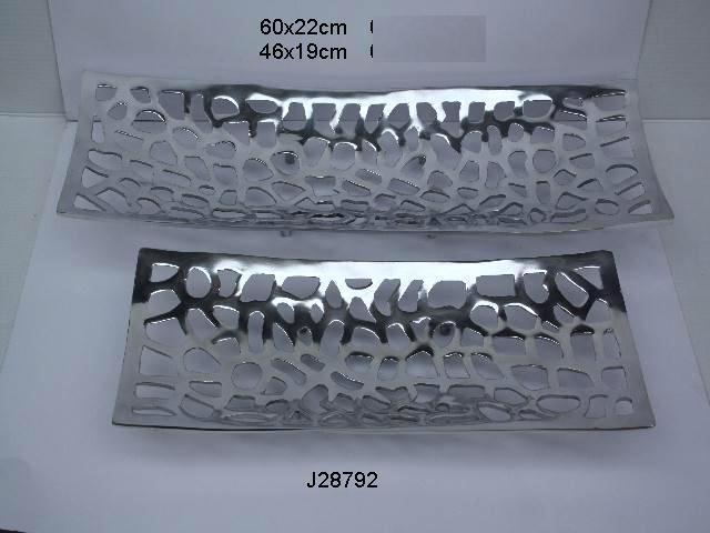 Aluminum Bowl Leaf Shape In Mirror Polish