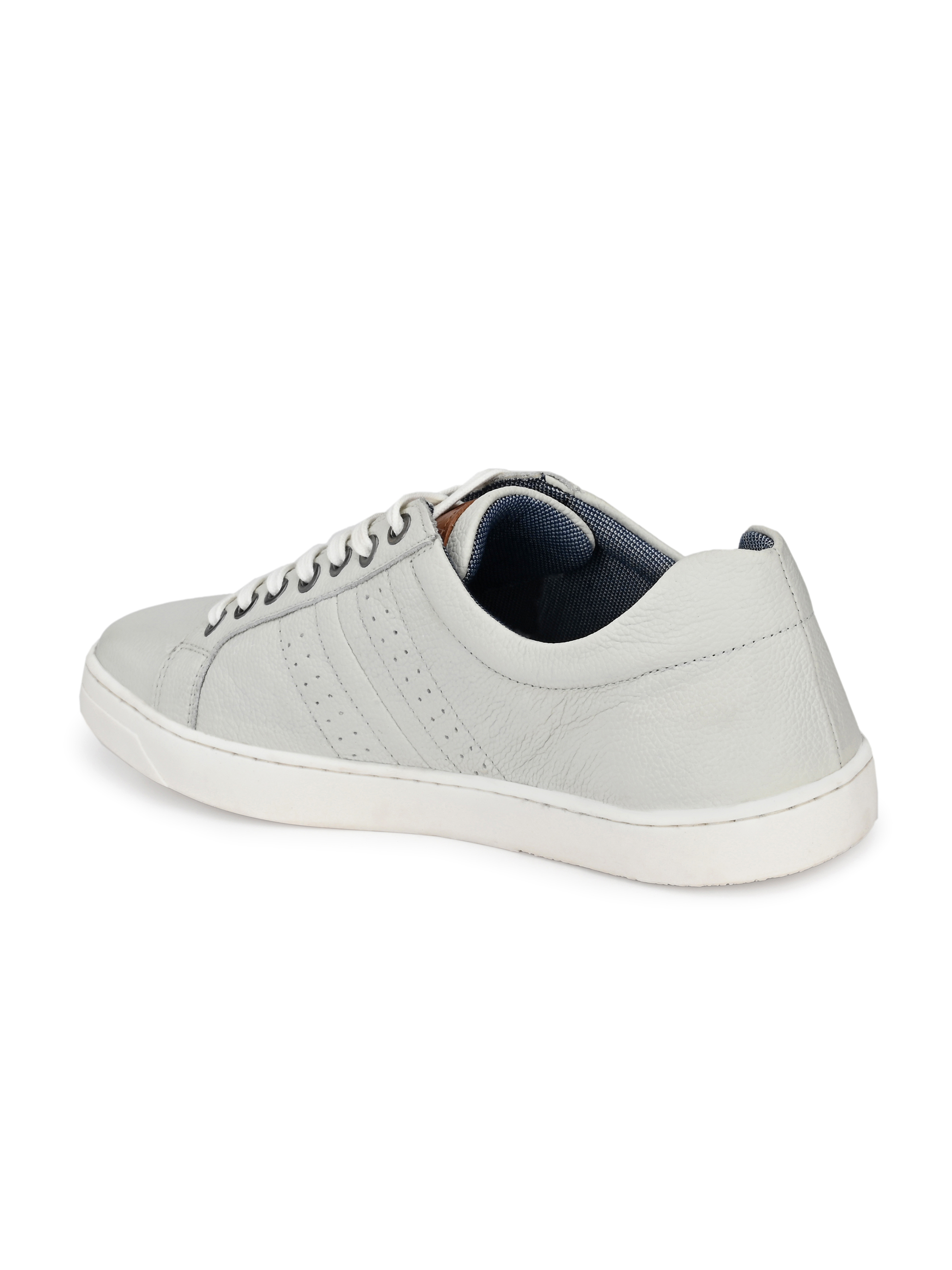 Dry Cleaning Men White Leather Sneakers