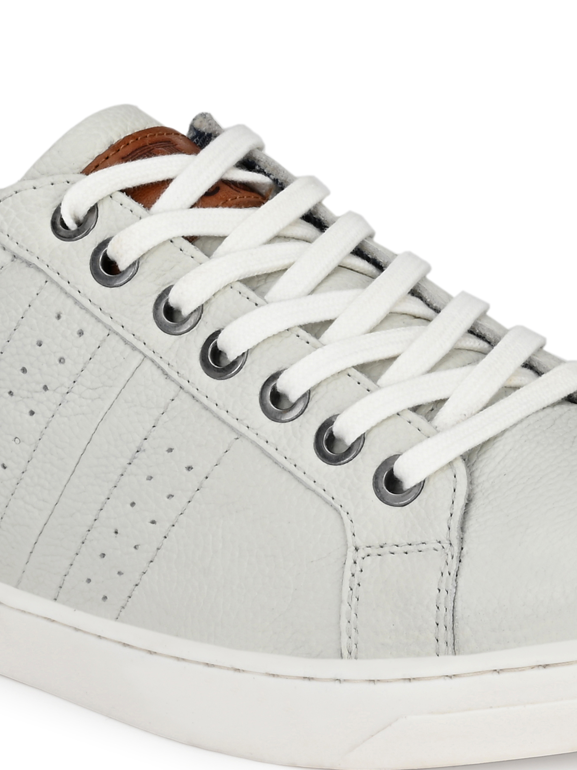 Dry Cleaning Men White Leather Sneakers