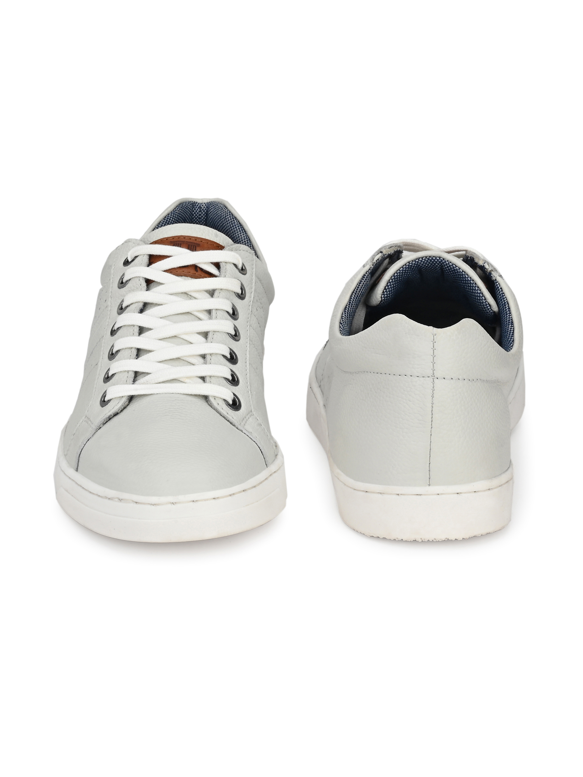 Dry Cleaning Men White Leather Sneakers