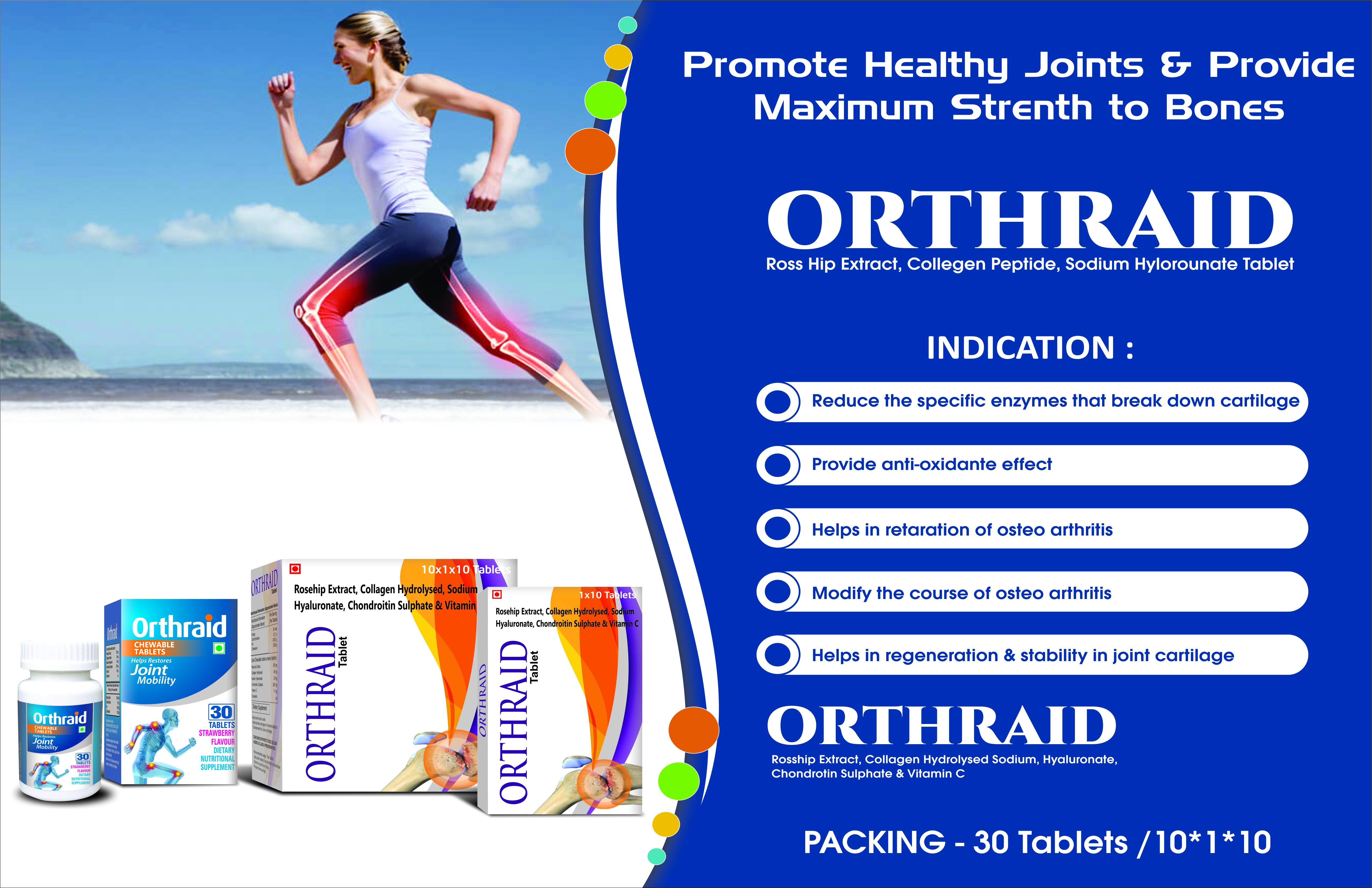 Orthraid Capsule For Hospitals - Herbal Joint Pain Reliever, 100mg Mahayograj Guggal, 60mg Ashwagandha, 50mg Shallaki, 50mg Nirgundi, Tonic For Bone Density