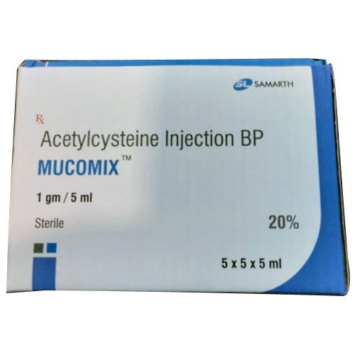 Acetylcysteine Injection - Glass Vial, 5 ml Volume, 20% Concentration | Sterile, Box of 5 Ampoules, Refrigerate